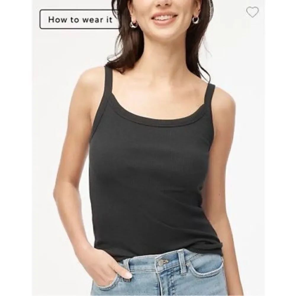 J Crew Women’s ribbed strappy black tank size small m12